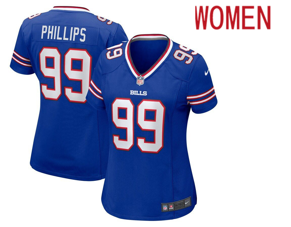 Women Buffalo Bills #99 Harrison Phillips Nike Royal Game NFL Jersey->women nfl jersey->Women Jersey